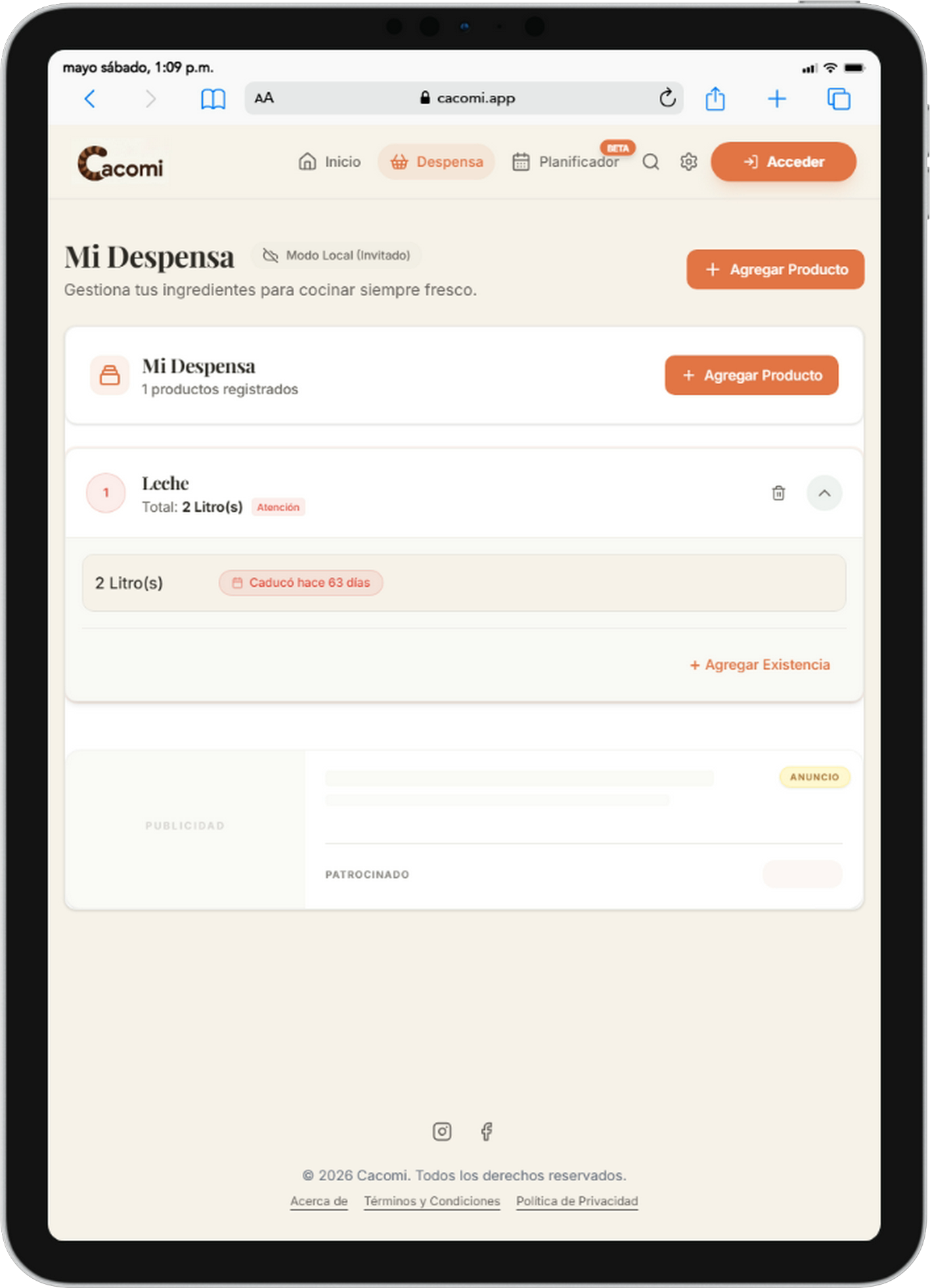 Gestión de Despensa e Inventario